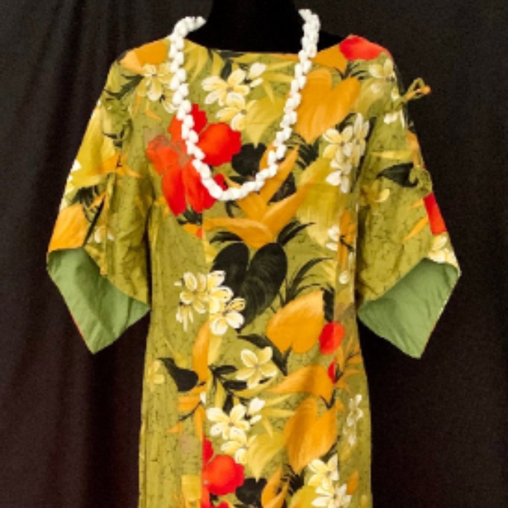 Vintage Hawaiian Sears Fashions Maxi Dress M